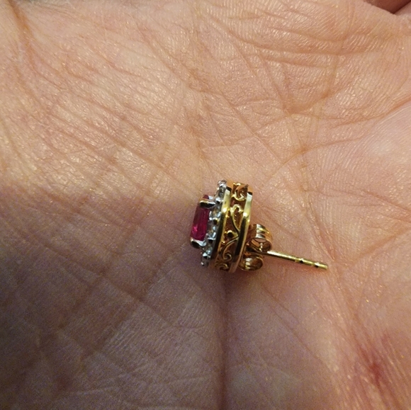 Sterling Silver Lab-Created Ruby & CZ Pendant & Earring Jewelry Set MSRP: $175 - Picture 4 of 9